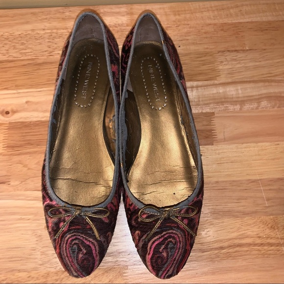 Nine west Brown and Pink Flats Size 8.5 - Picture 3 of 7